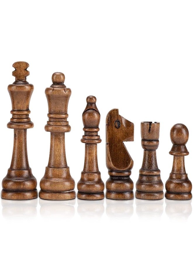 AMEROUS Wooden Chess Pieces Only, Staunton Style Wood Chessmen with 3.15" King - Storage Bag - Gift Packed Box, Tournament Chess Game Pawns for Replacement of Missing Pieces - Image 3
